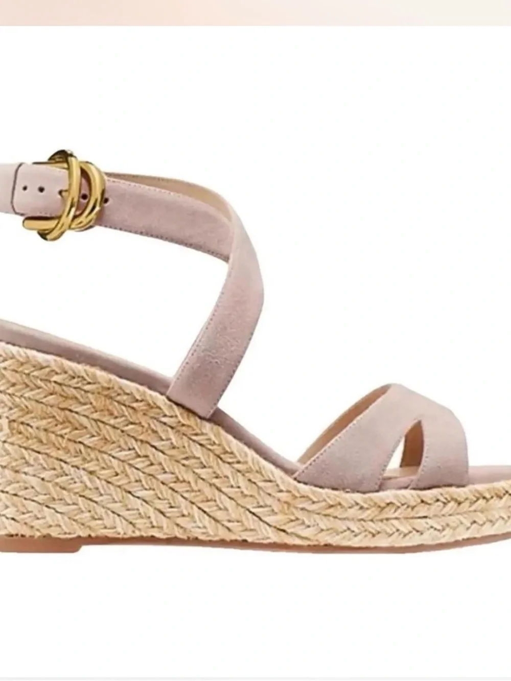 Stuart weitzman 8.5 blush espadrille wrap wedges